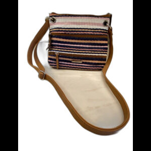 Rosetti Crossbody Purse  Striped Bag w/ 2 outside Zippered Pockets Travel Cruise